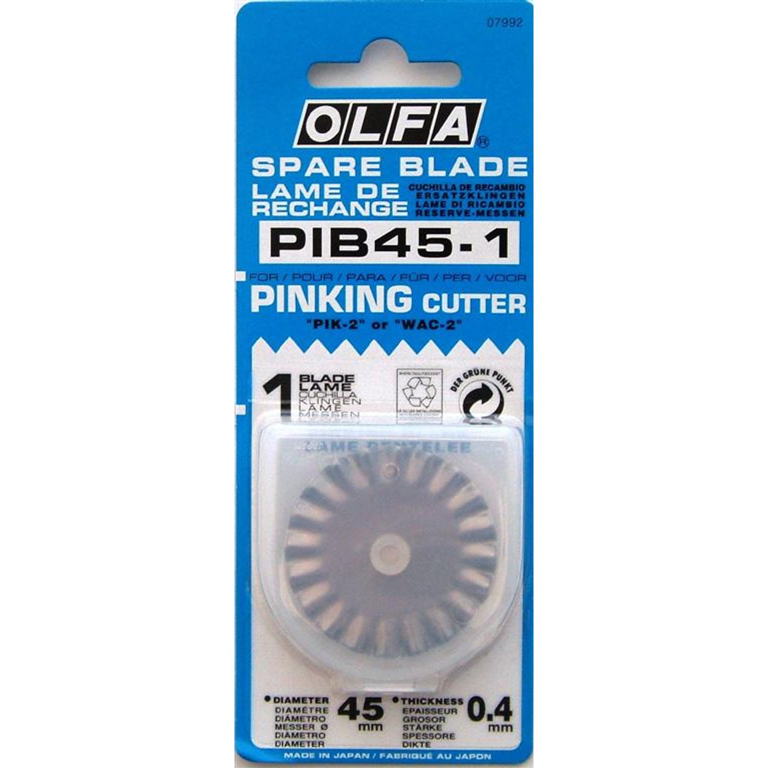 OLFA Blades Rotary Pinking Cutter 1/pk 45mm